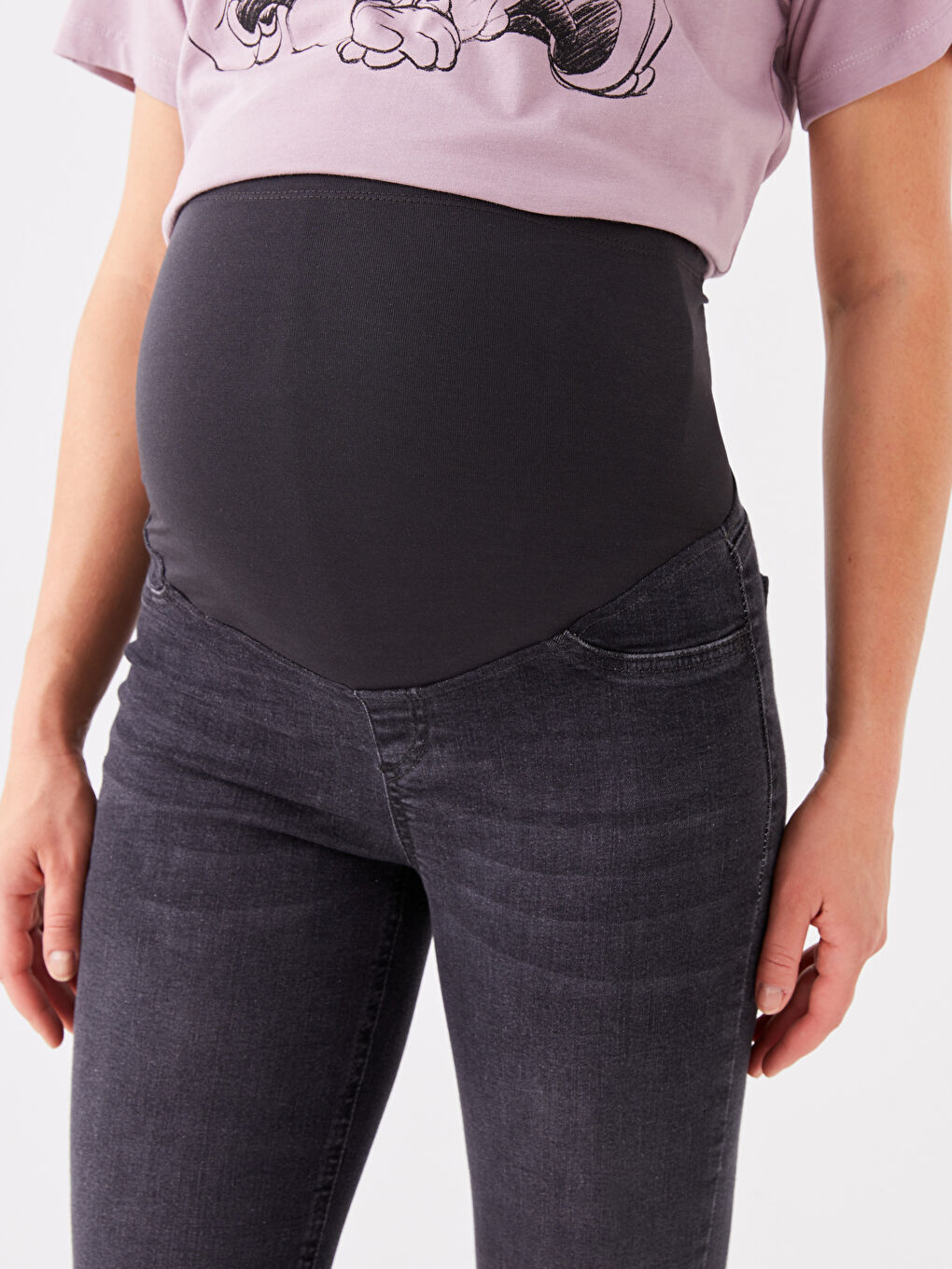 LCWAIKIKI Maternity Antrasit Yıkamalı Karın Panelli Mercury Skinny Fit Hamile Jean Pantolon - 1