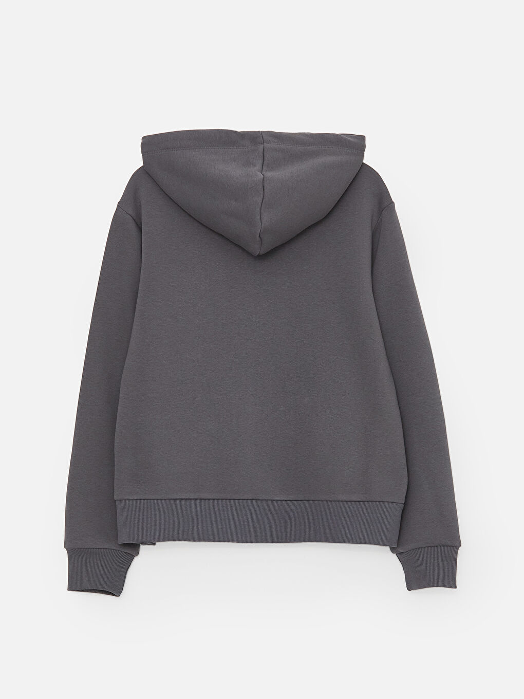 LCW Vision Antrasit Kapüşonlu Oversize Kadın Kalın Fermuarlı Sweatshirt - 6