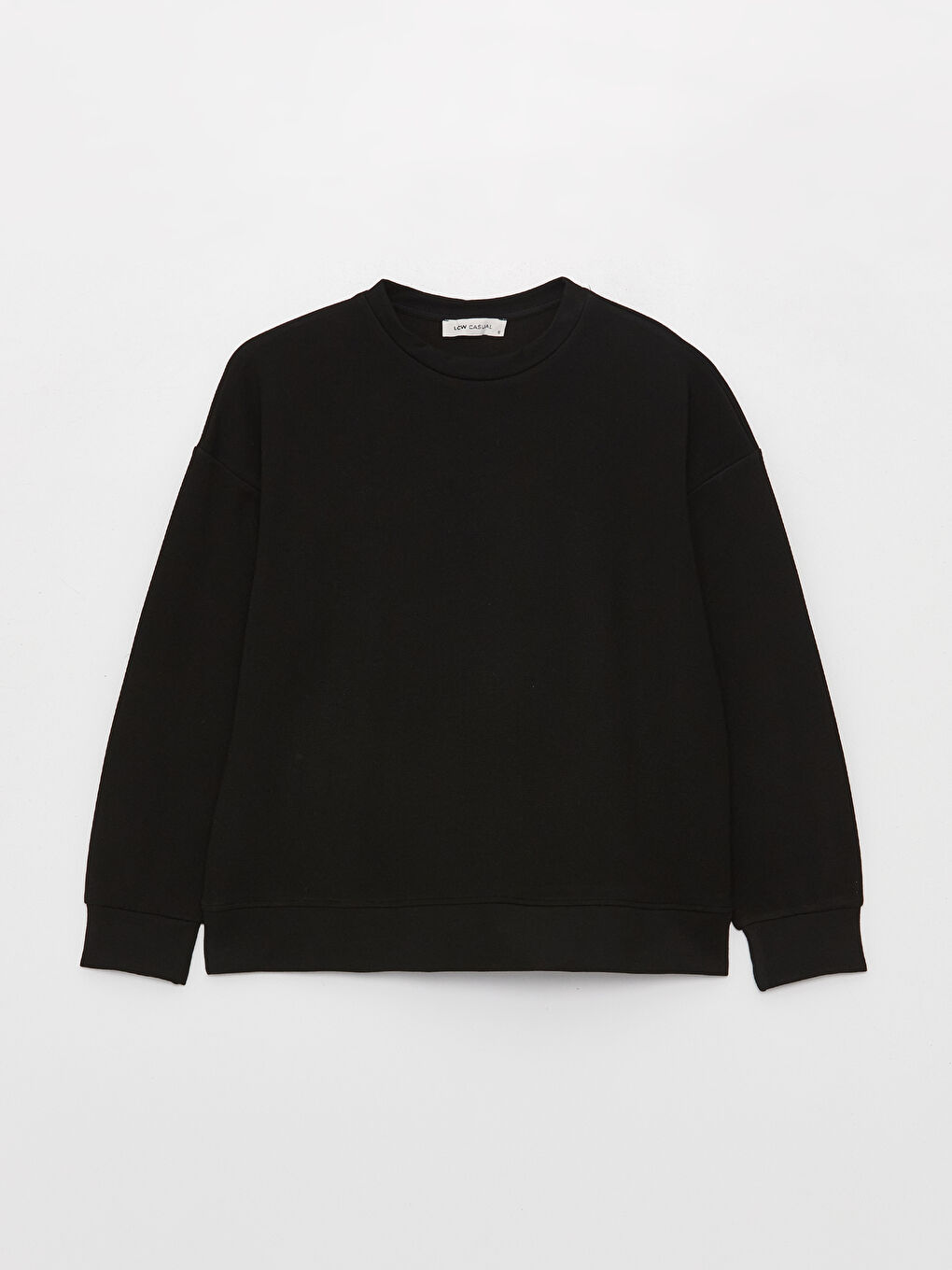 LCW Vision Siyah Bisiklet Yaka Oversize Kadın Sweatshirt - 6