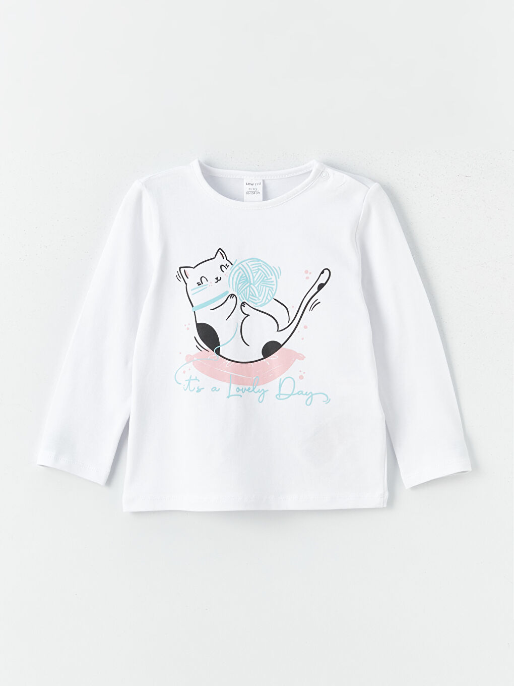 Crew Neck Printed Baby Girls' Pyjama Set-1