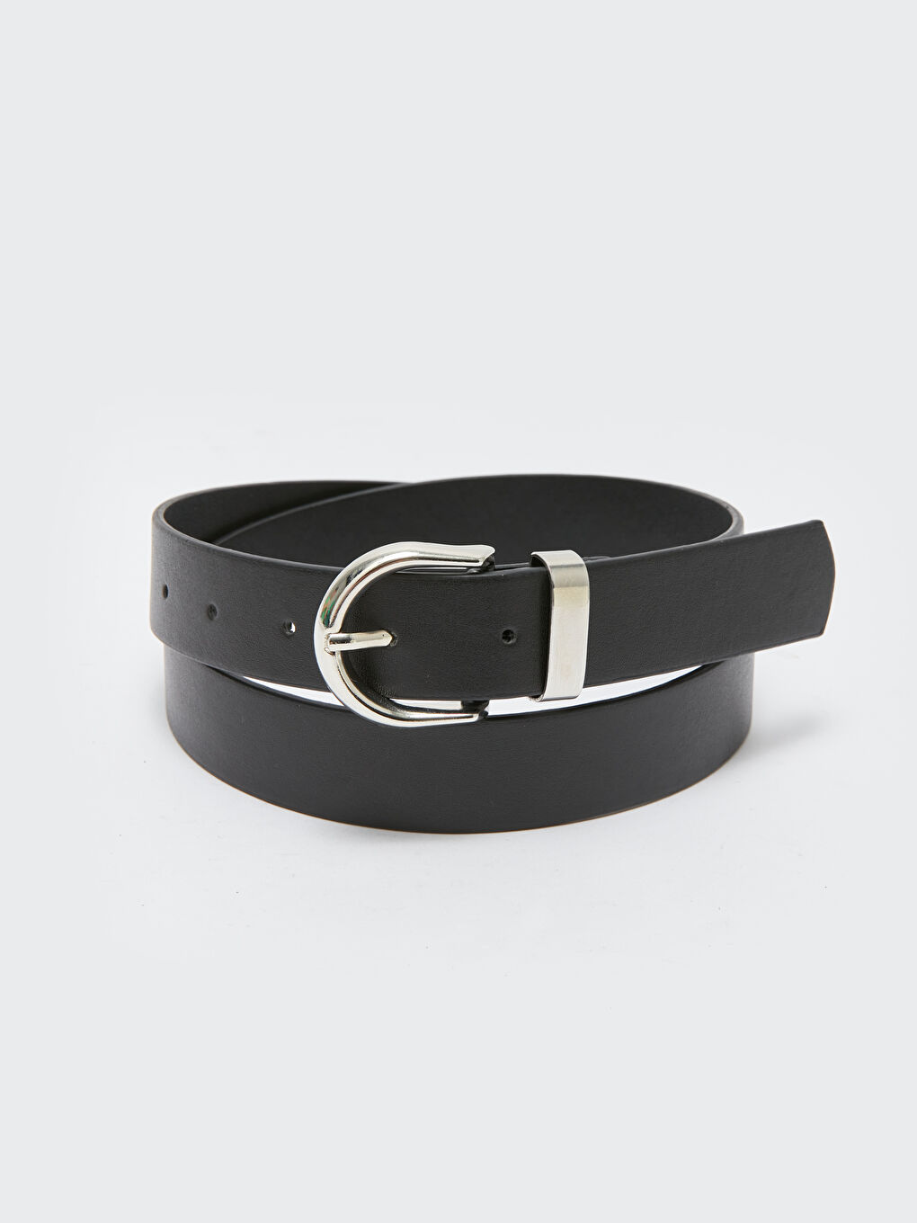 Siyah Deri Görünümlü Kadın Kemer