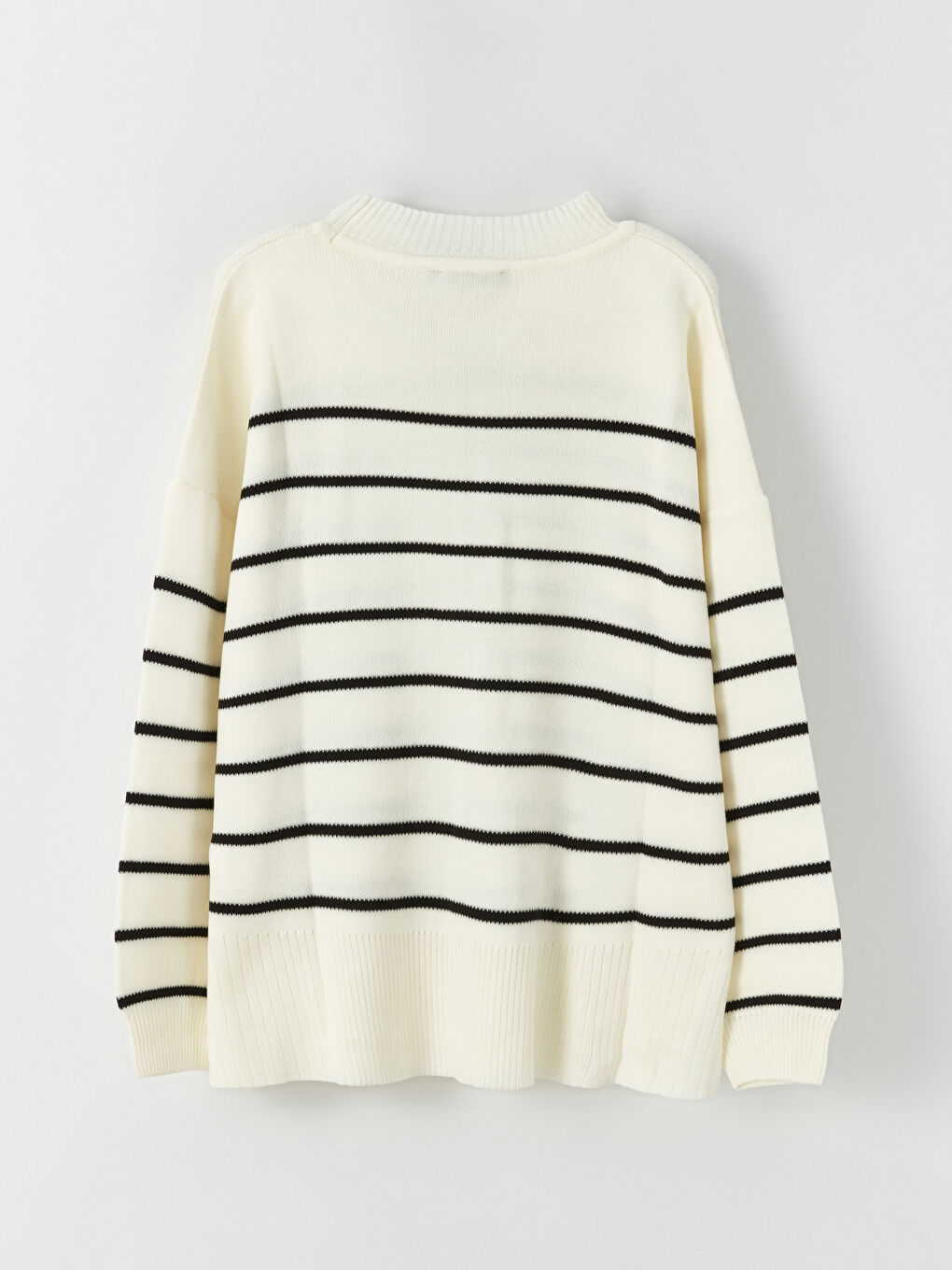 Crew Neck Striped Long Sleeve Maternity Knitwear Tunic -W3CV75Z8-LJX