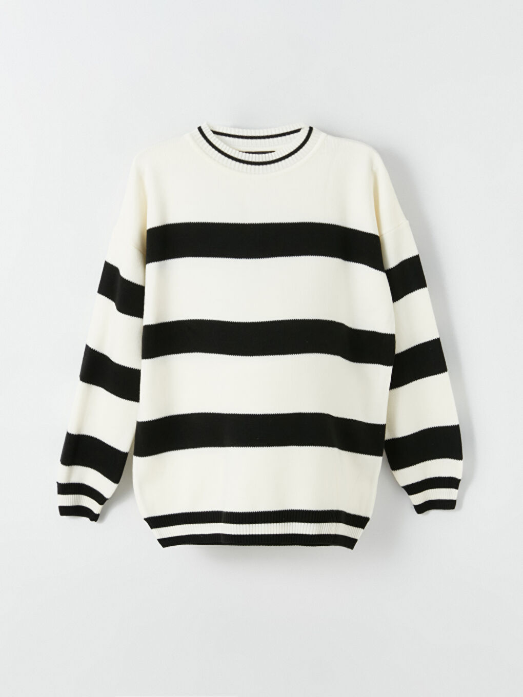 Crew Neck Color Blocked Long Sleeve Maternity Knitwear Sweater-5