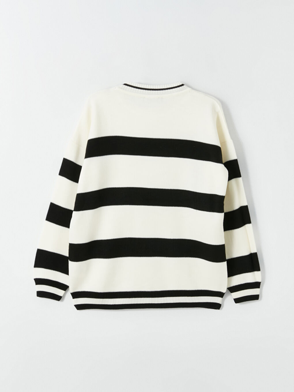 Crew Neck Color Blocked Long Sleeve Maternity Knitwear Sweater-6