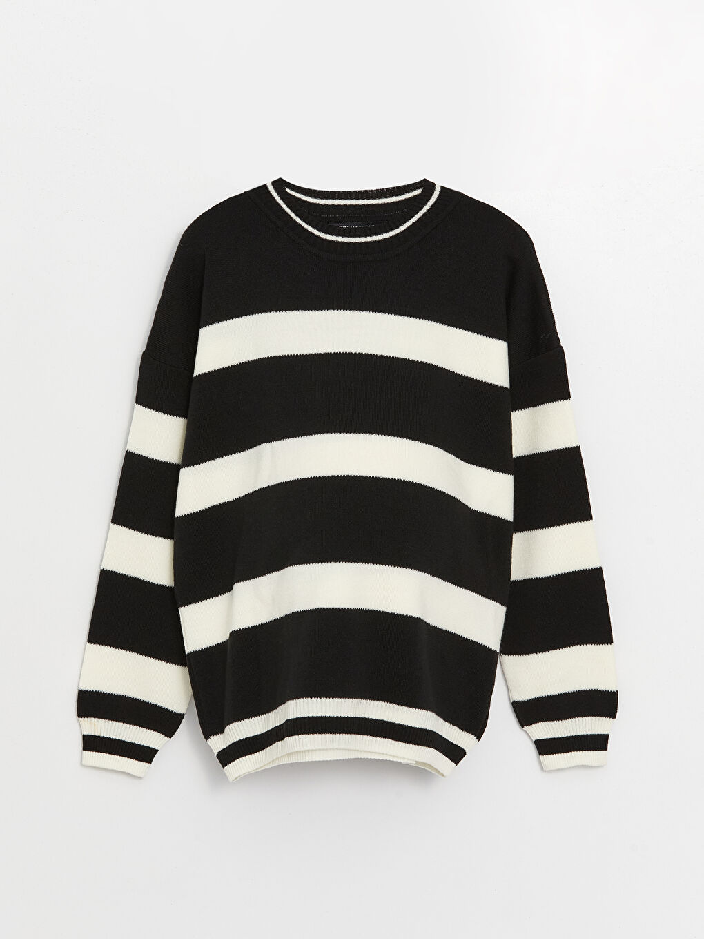 Pull-over de maternité à manches longues en tricot avec col rond et bloc de couleurs-5