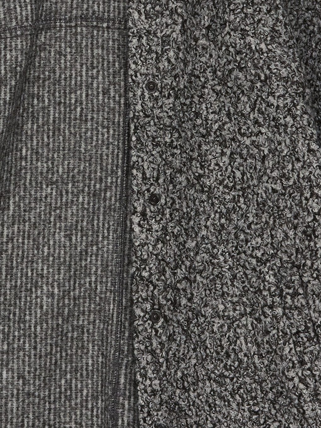 Antrasit Kadın Gömlek Yaka Düz Teddy Kaban-6