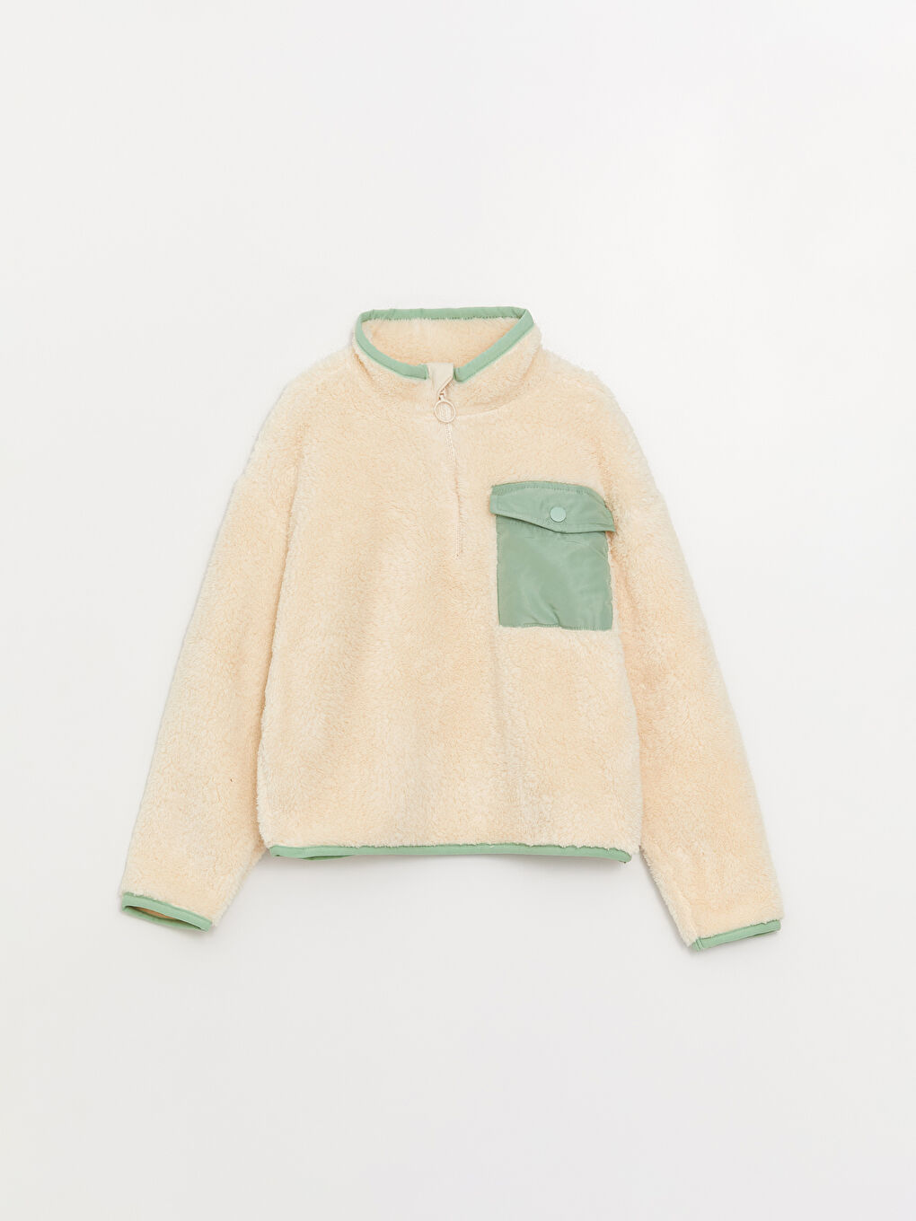 High Collar Long Sleeve Girl's Sweatshirt and Tracksuit Bottoms-4