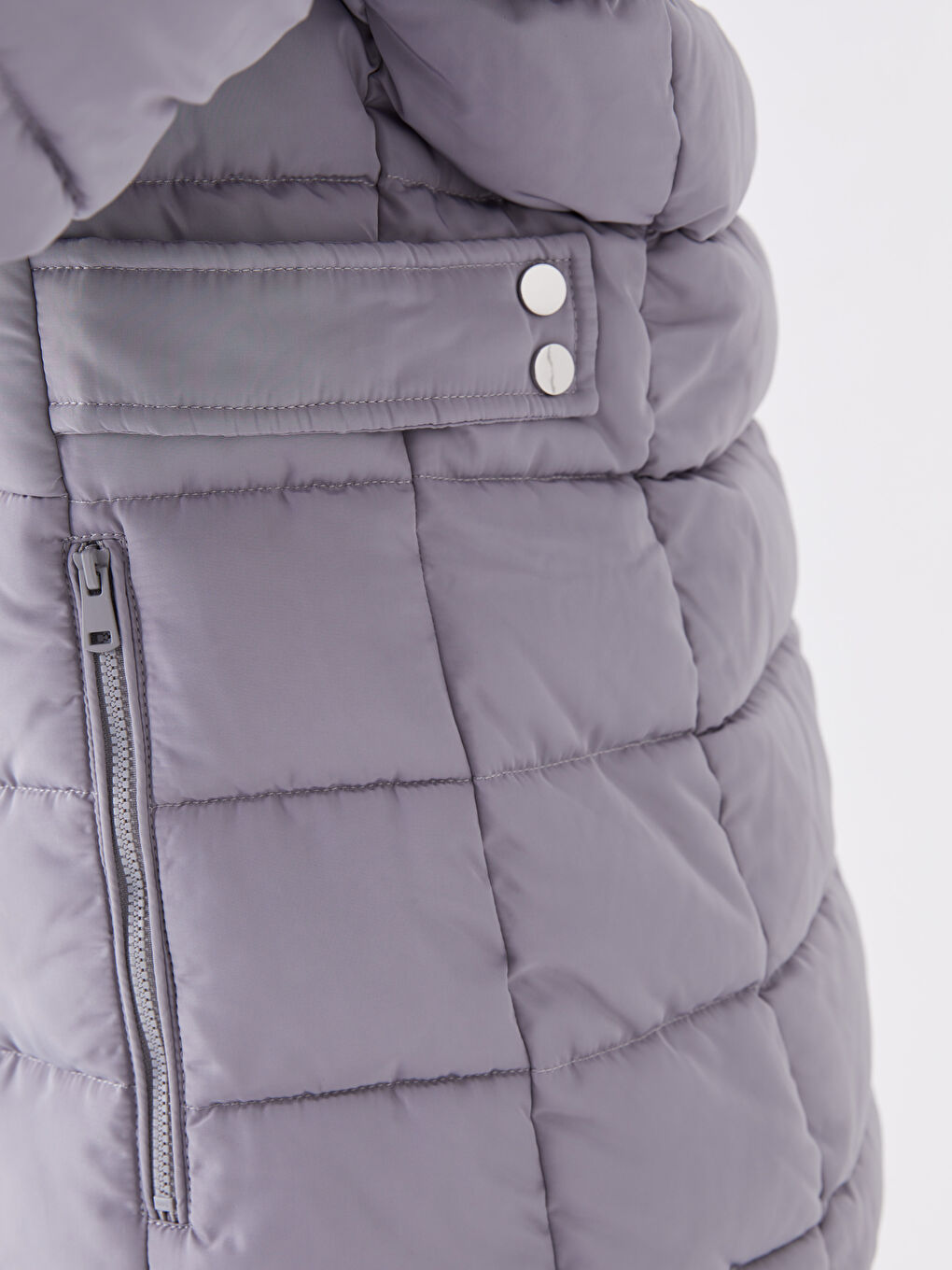 Women's Hooded Plain Puffer Coat-4