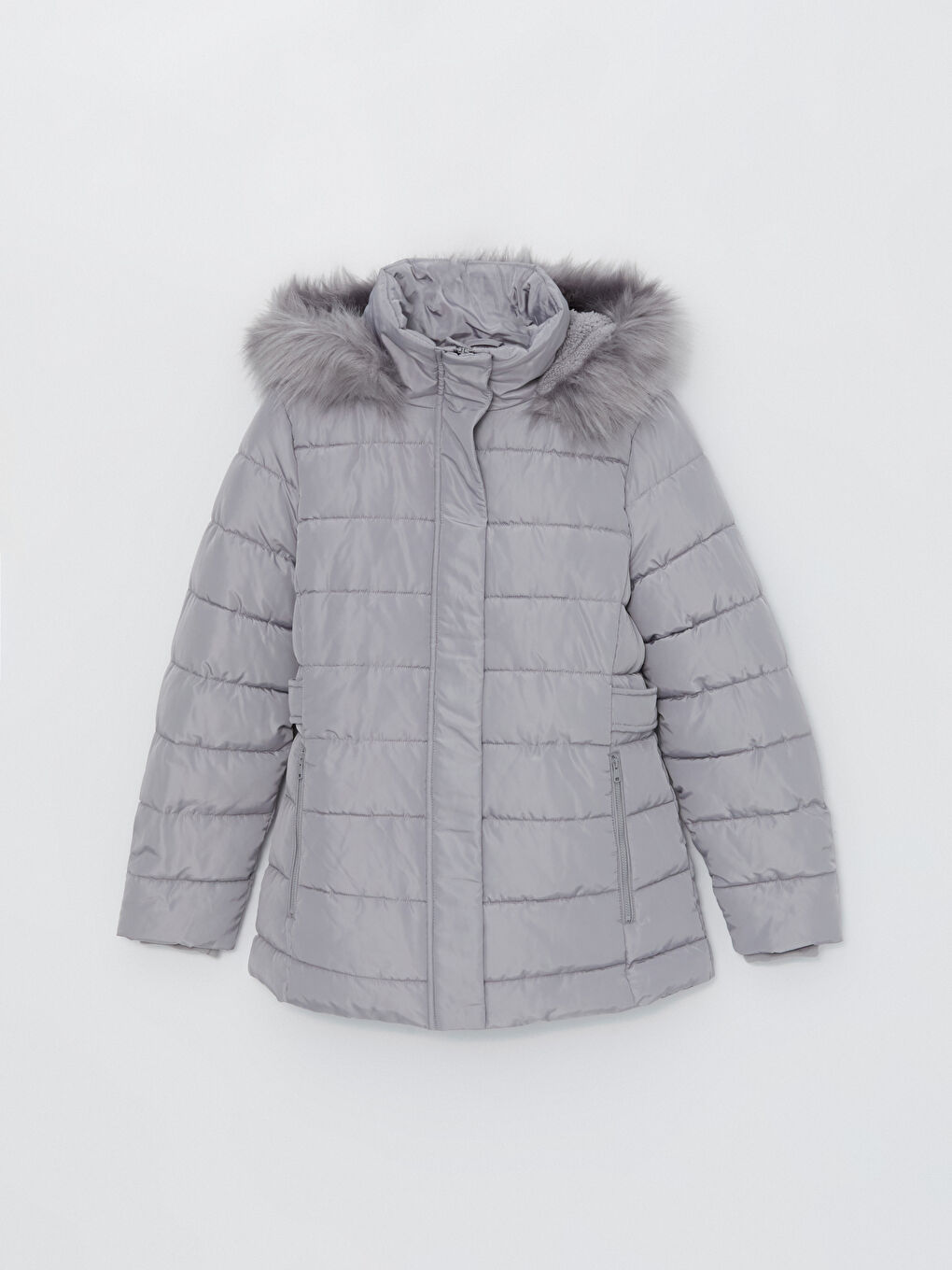 Women's Hooded Plain Puffer Coat-6