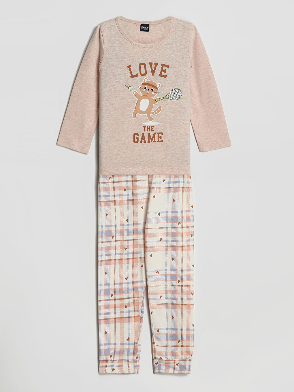 Crew Neck Printed Long Sleeve Girls' Pyjama Set