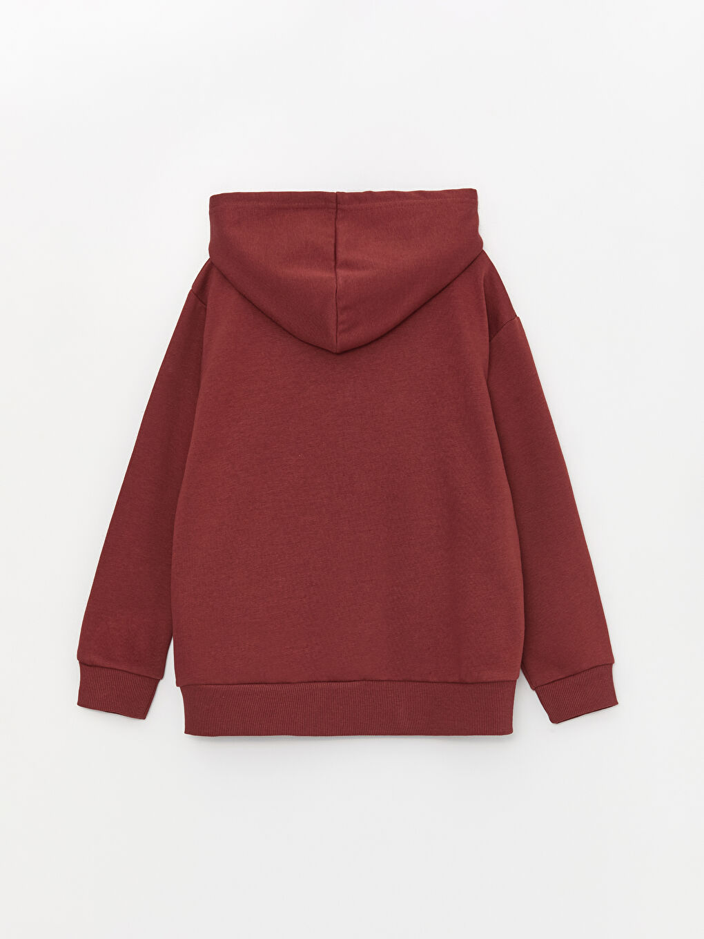 LCW Kids Bordo Kapüşonlu Baskılı Uzun Kollu Erkek Çocuk Fermuarlı Sweatshirt - 2