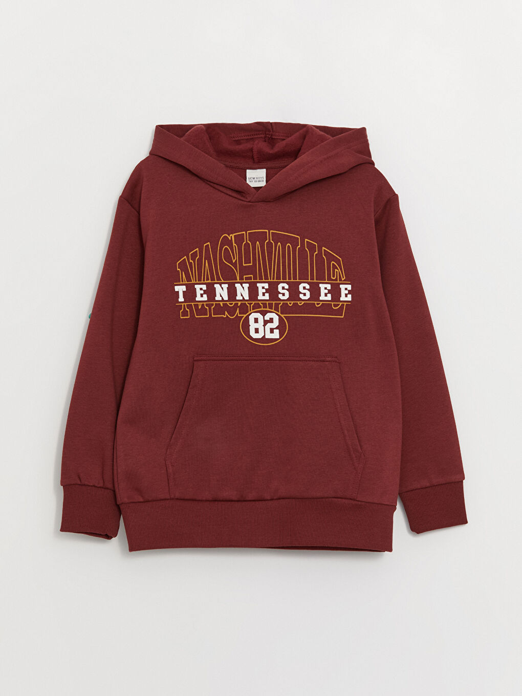 LCW Kids Bordo Baskılı Uzun Kollu Erkek Çocuk Hoodie - 2