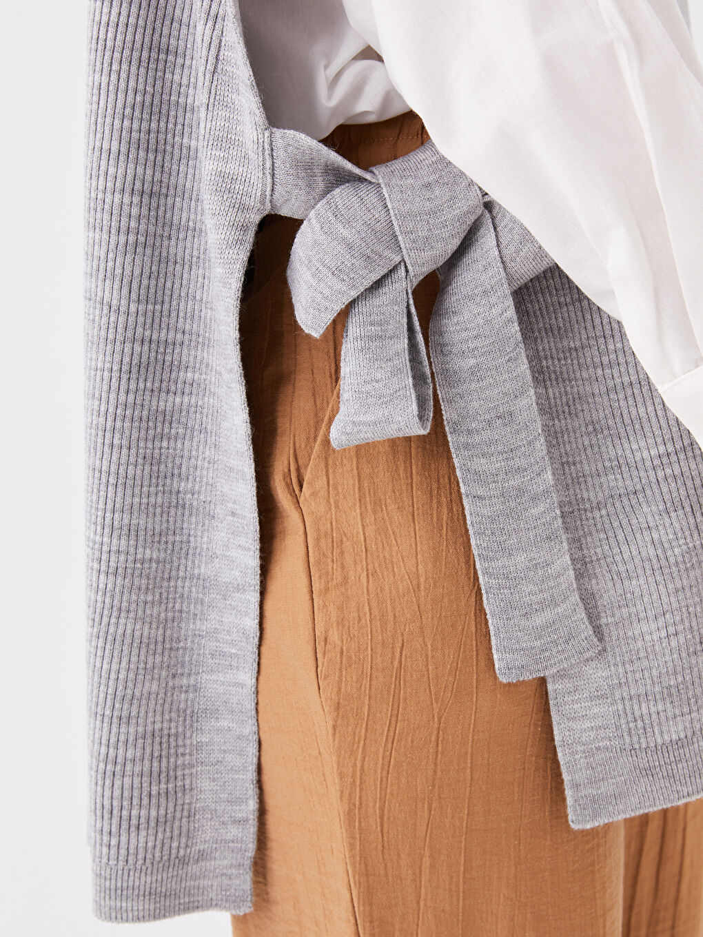 Women's Crew Neck Plain Knitwear Sweater Vest-3