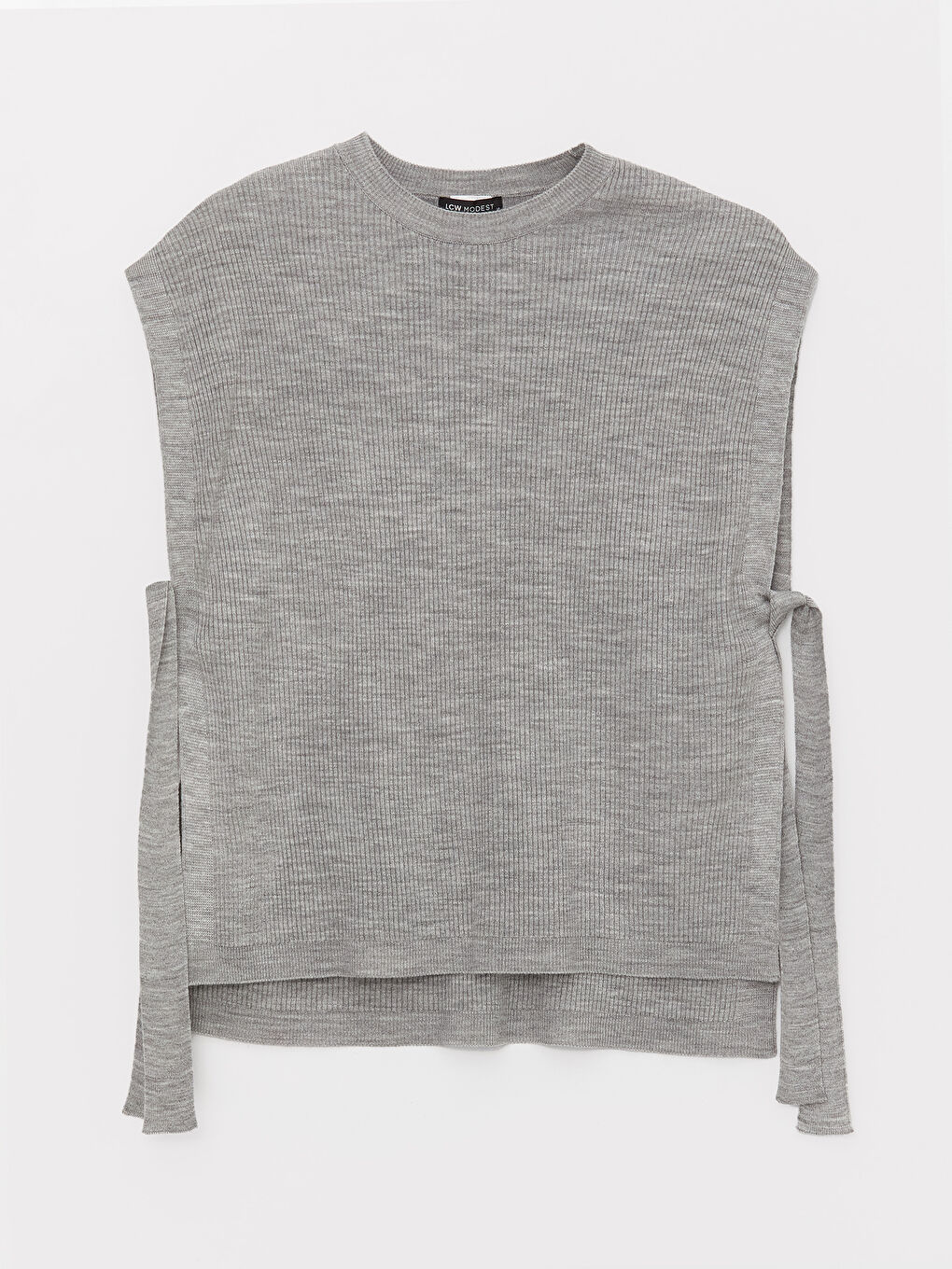 Women's Crew Neck Plain Knitwear Sweater Vest-5