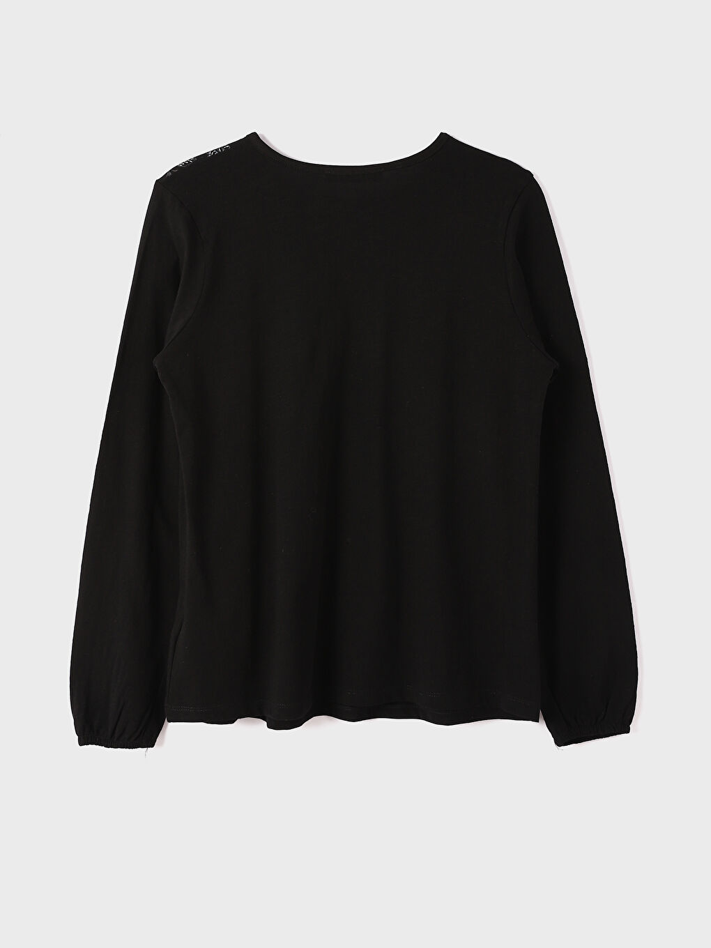 بلوزة كم طويل مطرزة بياقة مربوطة للسيدات-1