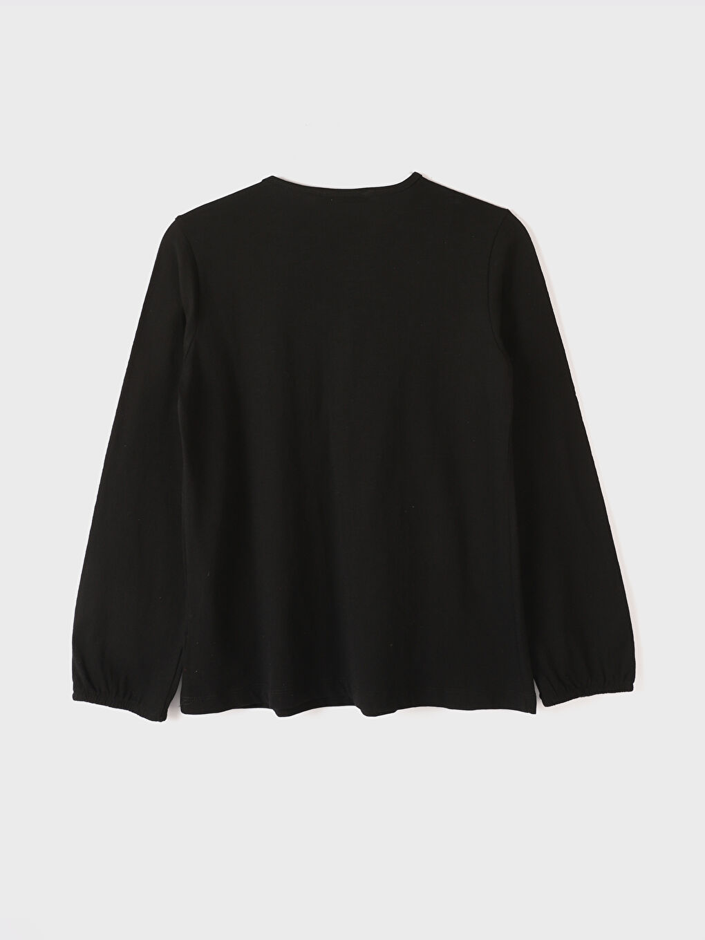 Crew Neck Embroidered Long Sleeve Women's Blouse-1