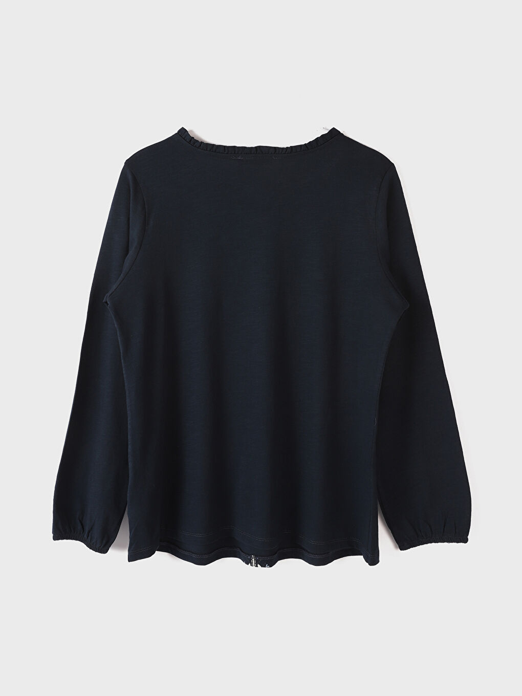 Tie Collar Embroidered Long Sleeve Viscose Women's Blouse-3