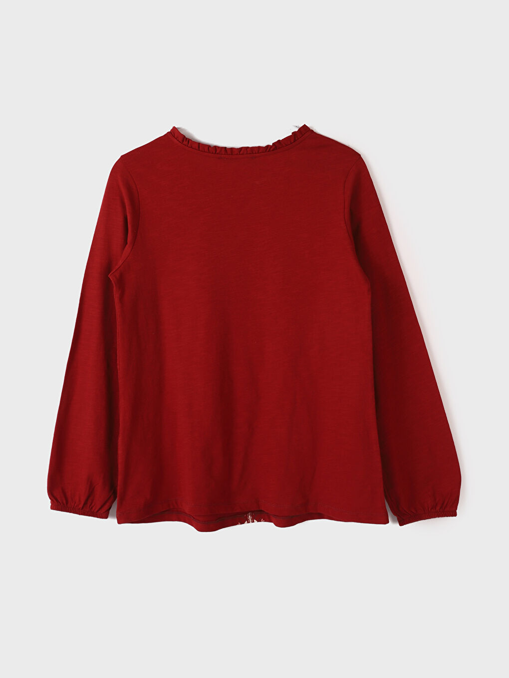 Tie Collar Embroidered Long Sleeve Viscose Women's Blouse-3