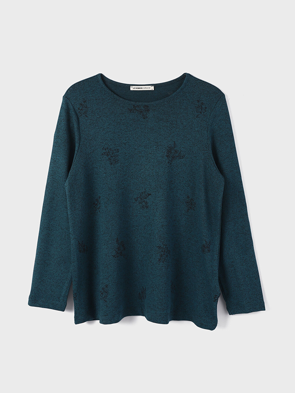 Crew Neck Printed Long Sleeve Women's Blouse -W3DA38Z8-HFG