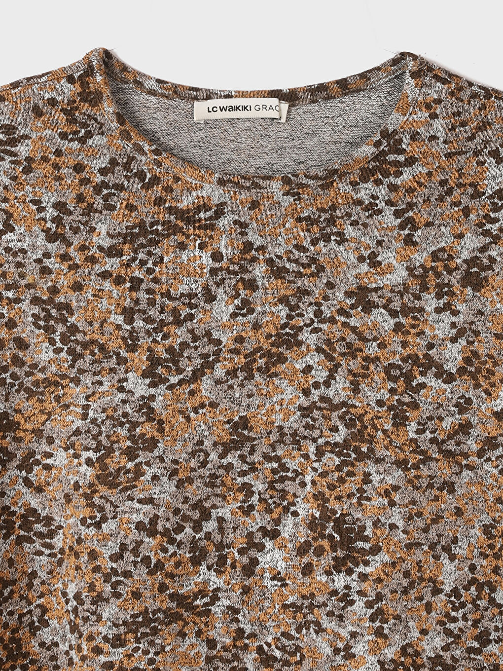 Crew Neck Patterned Long Sleeve Women's T-Shirt -W3DA39Z8-LQA