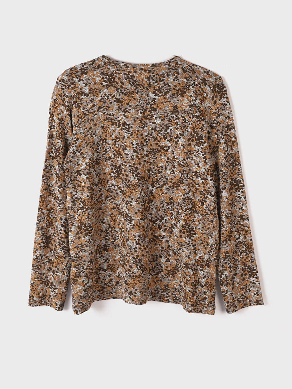 Crew Neck Patterned Long Sleeve Women's T-Shirt -W3DA39Z8-LQA