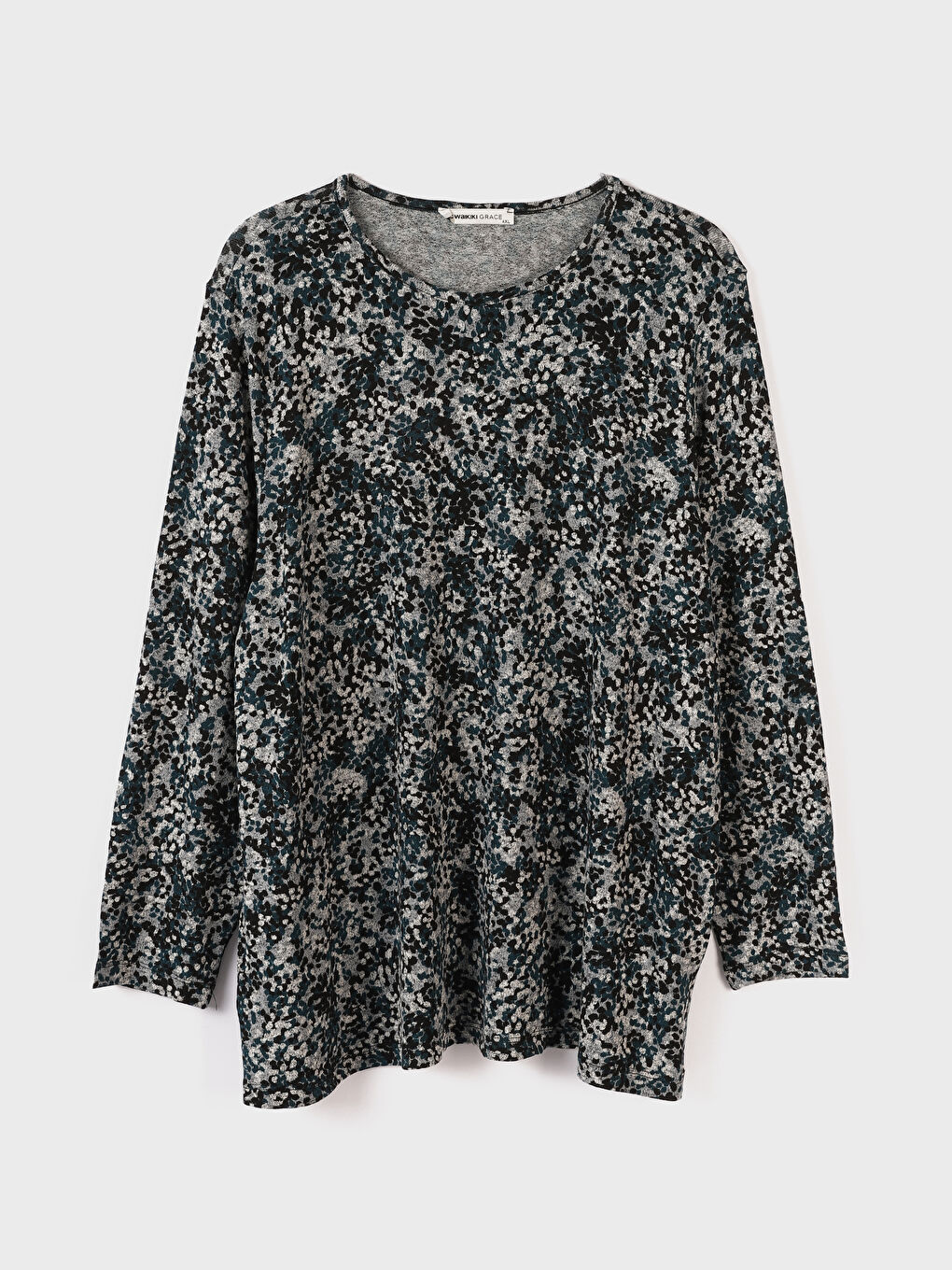 Crew Neck Patterned Long Sleeve Women's T-Shirt