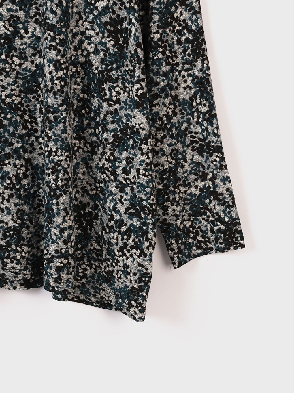 Crew Neck Patterned Long Sleeve Women's T-Shirt-3