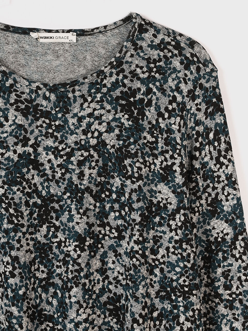 Crew Neck Patterned Long Sleeve Women's T-Shirt-2