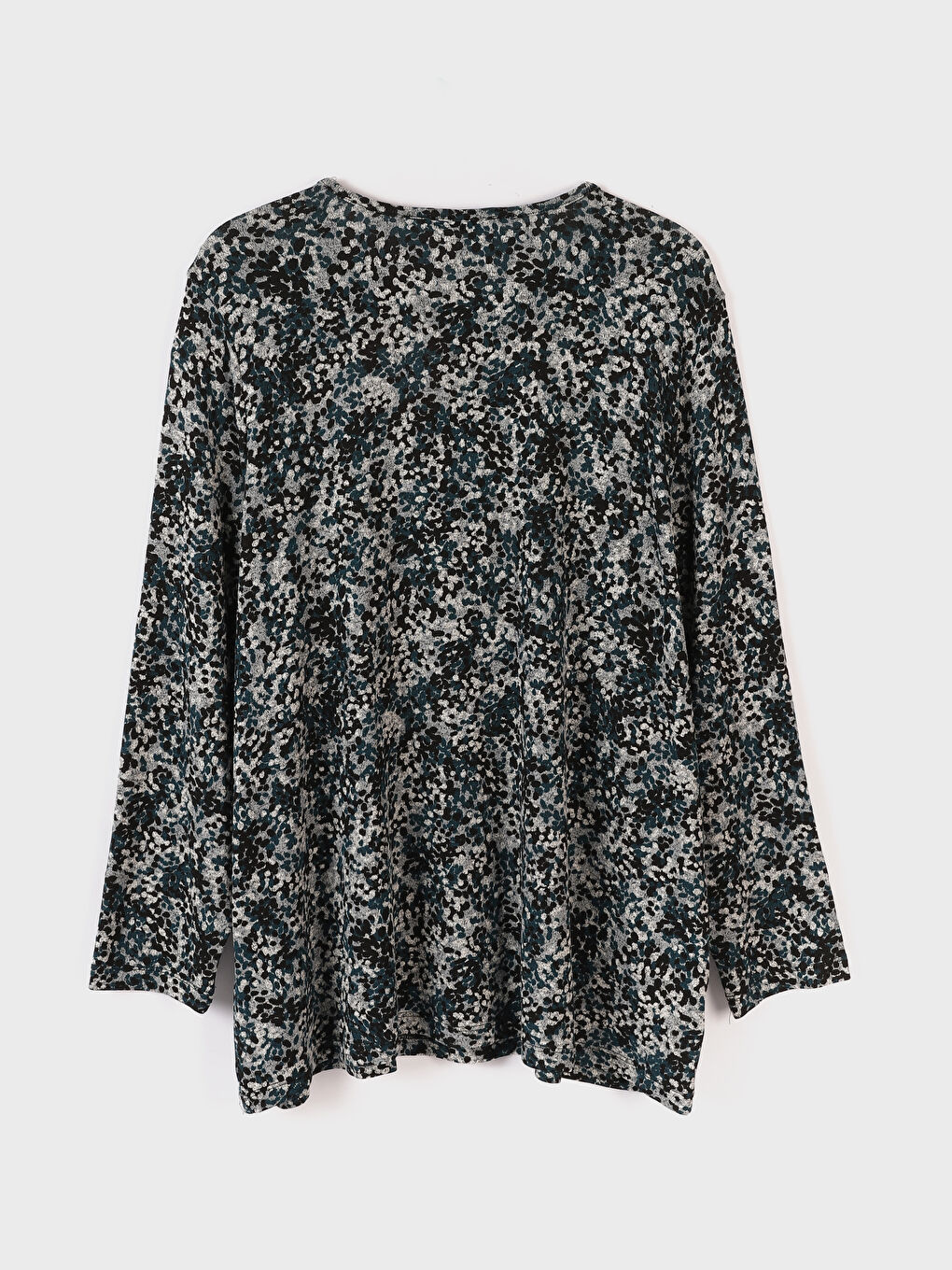 Crew Neck Patterned Long Sleeve Women's T-Shirt-1