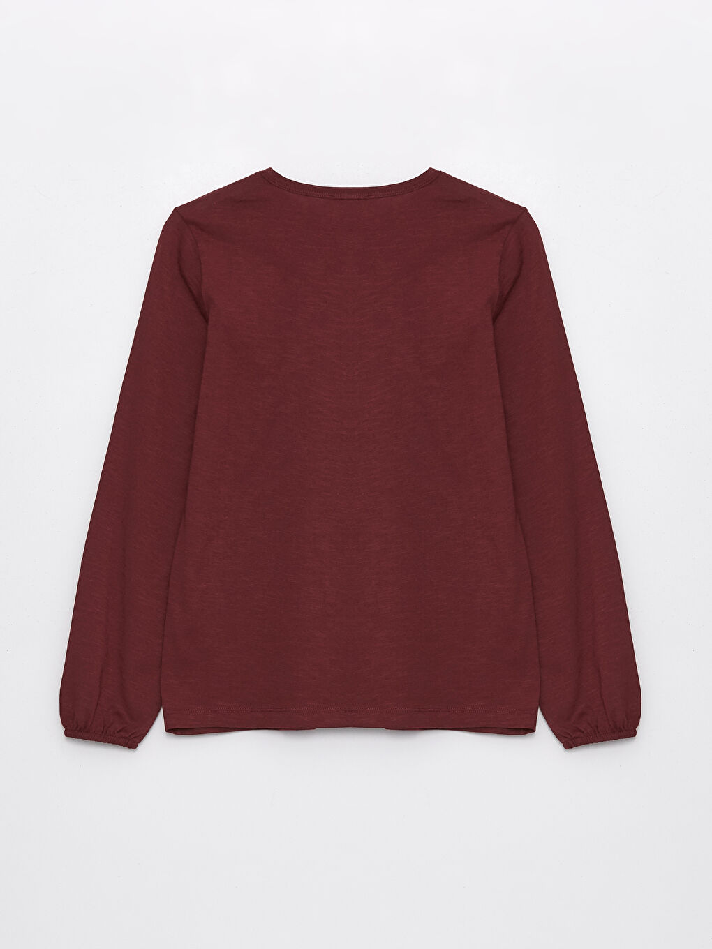 بلوزة كم طويل منقوشة بياقة دائرية للسيدات-6