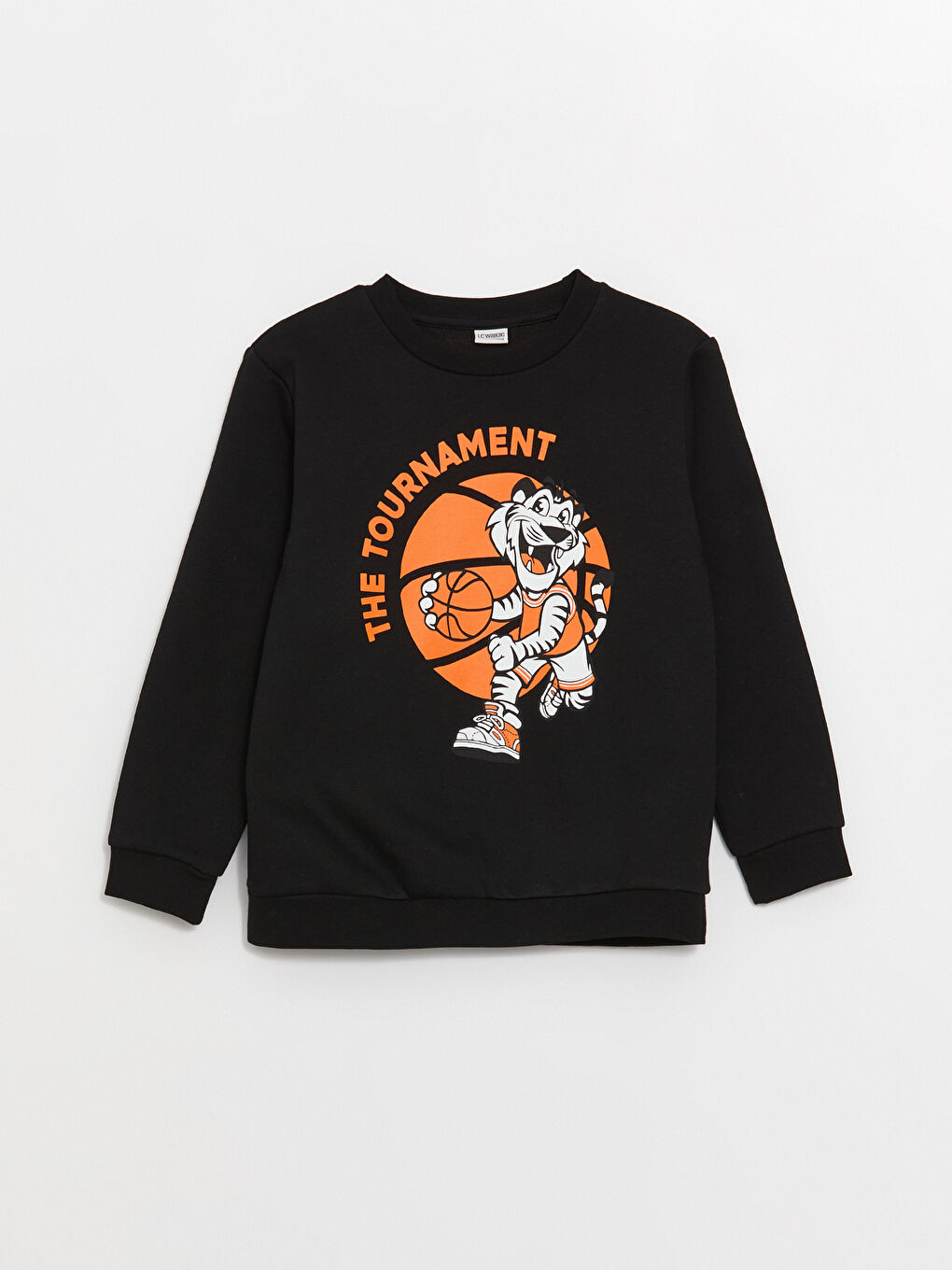 LCW Kids Yeni Siyah Bisiklet Yaka Baskılı Uzun Kollu Erkek Çocuk Sweatshirt