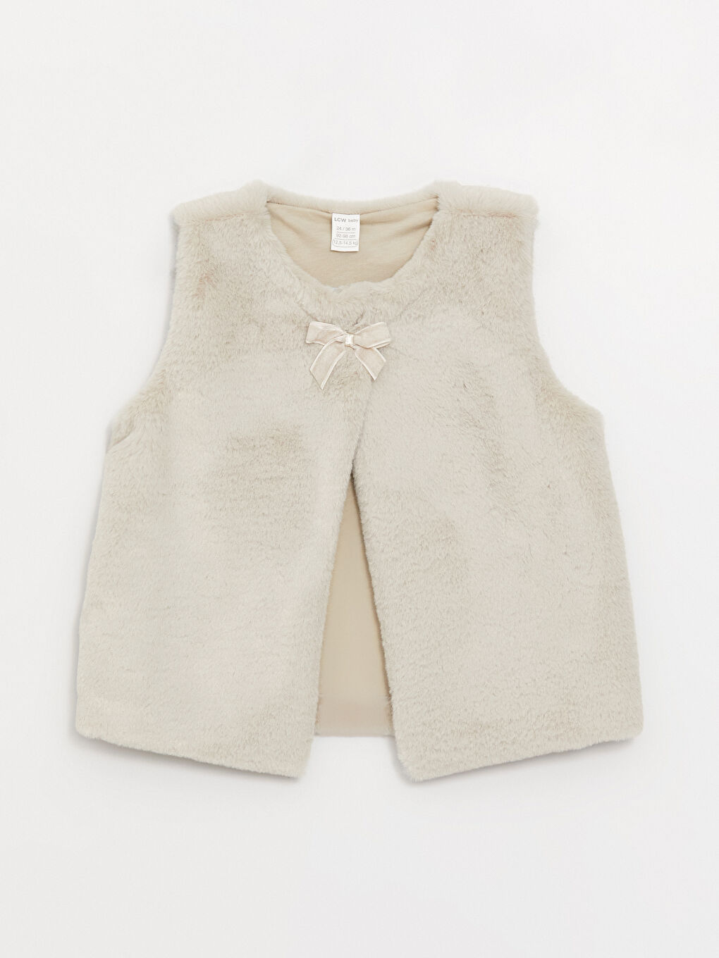 Плюшевый жилет для маленьких девочек с круглым вырезом