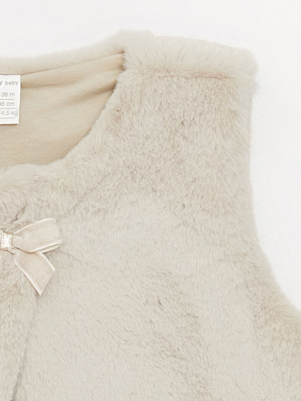 Плюшевый жилет для маленьких девочек с круглым вырезом-1