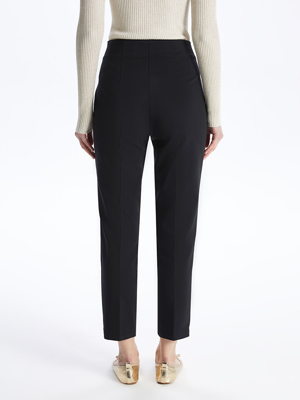 بنطلون وسط عالي بقصة كاروت للسيدات-3