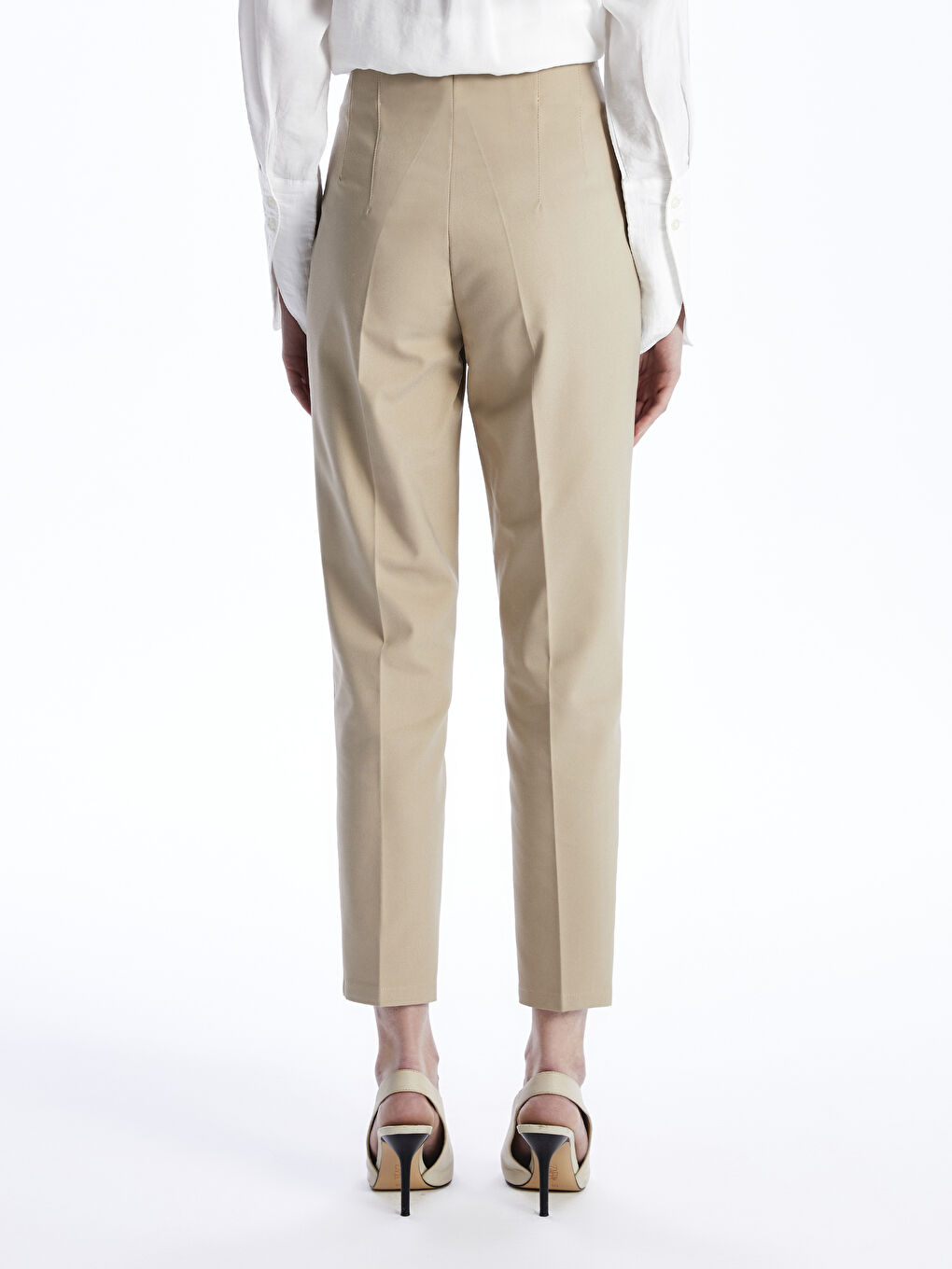 بنطلون وسط عالي بقصة كاروت للسيدات-3