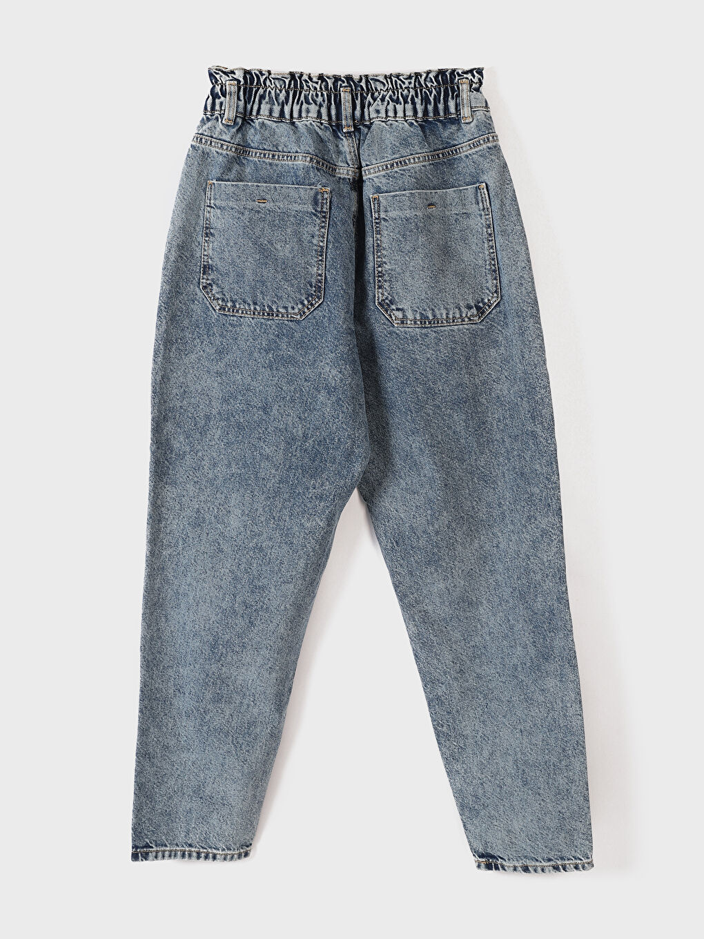 Elasticated Waist Carrot Fit Women's Jeans-3