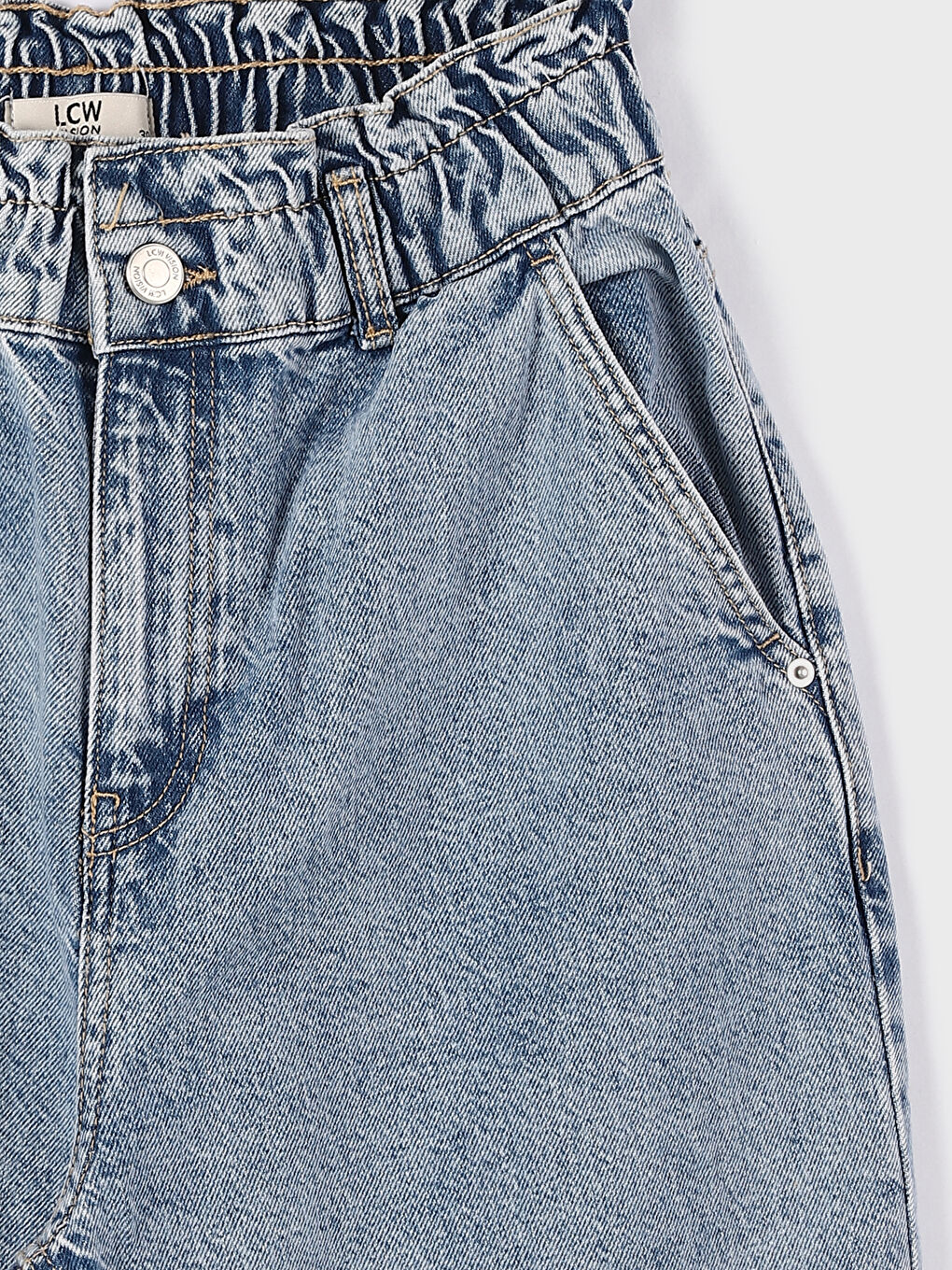 Jean Coupe Carotte à Taille Élastiquée pour Femmes-1