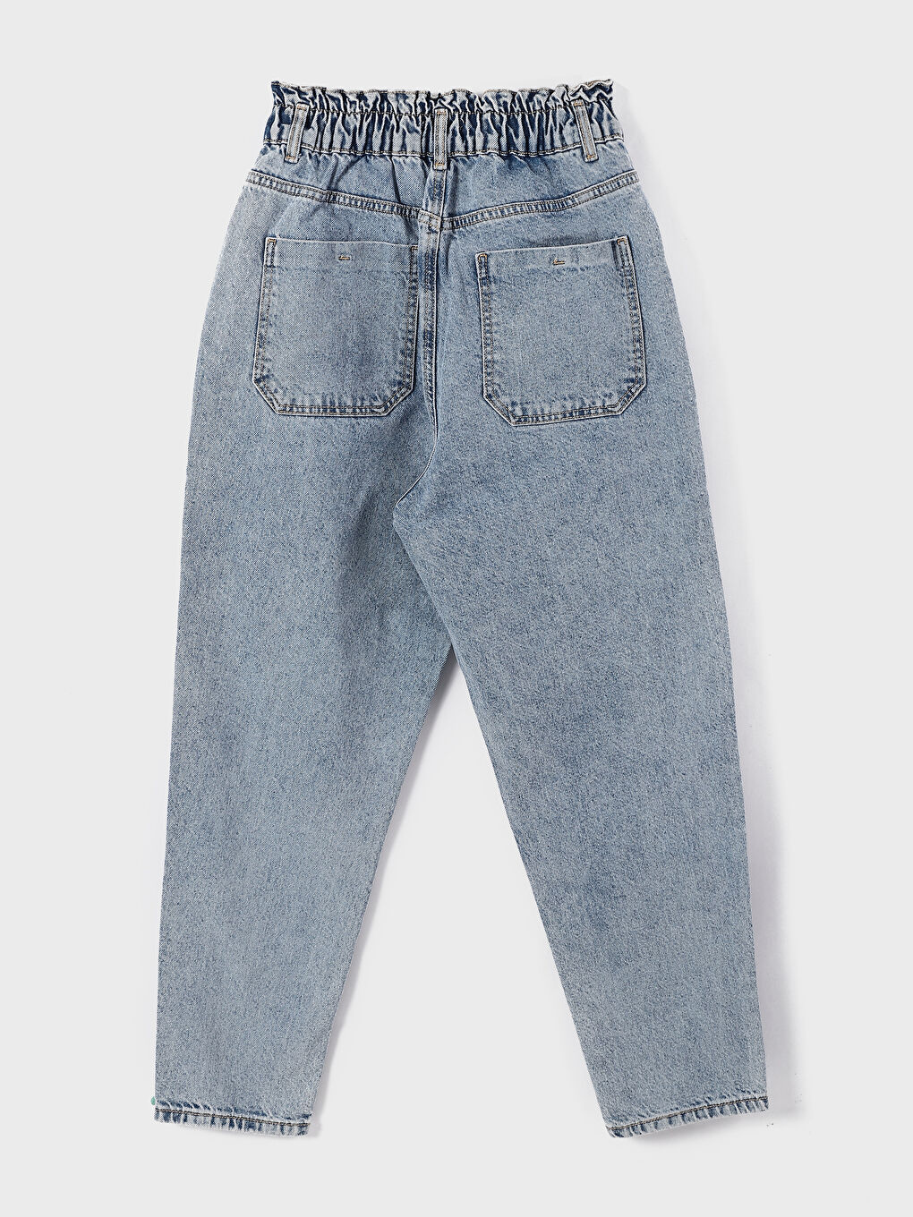 Jean Coupe Carotte à Taille Élastiquée pour Femmes-3