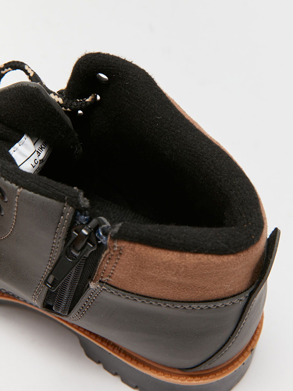 Antrasit Deri Görünümlü Erkek Çocuk Bot-6