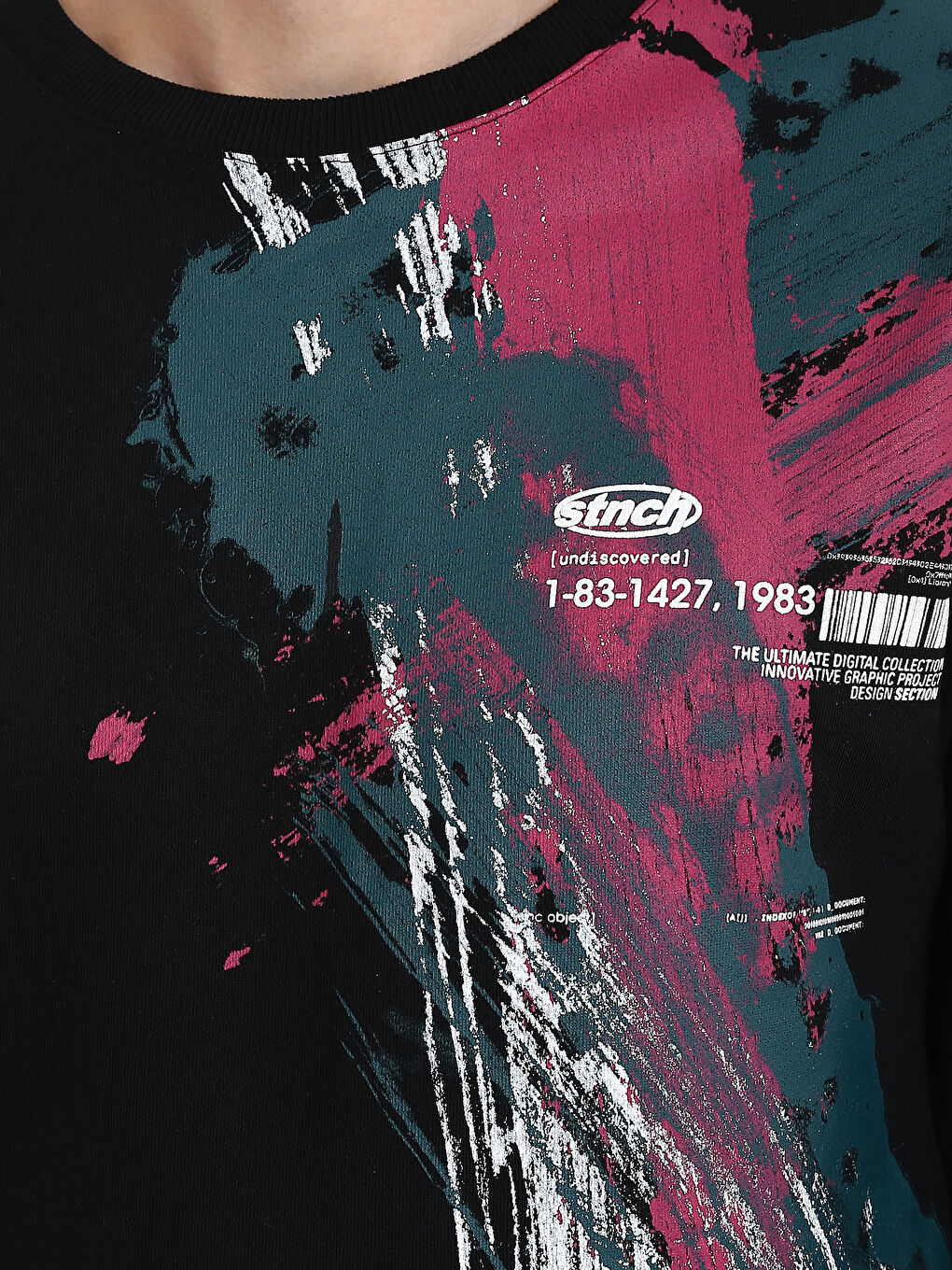 Crew Neck Printed Men's Thick Sweatshirt-4