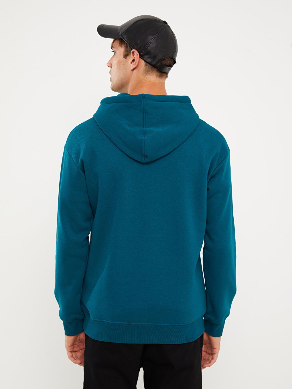 LCW Casual Petrol Uzun Kollu Baskılı Erkek Hoodie - 4