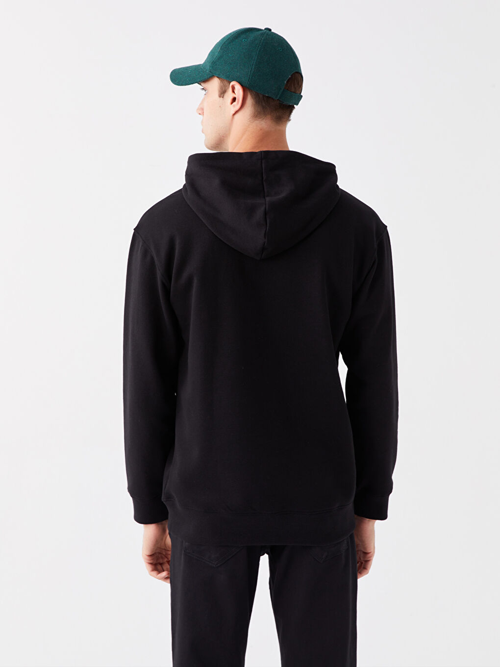 LCW Casual Yeni Siyah Uzun Kollu Baskılı Erkek Hoodie - 4