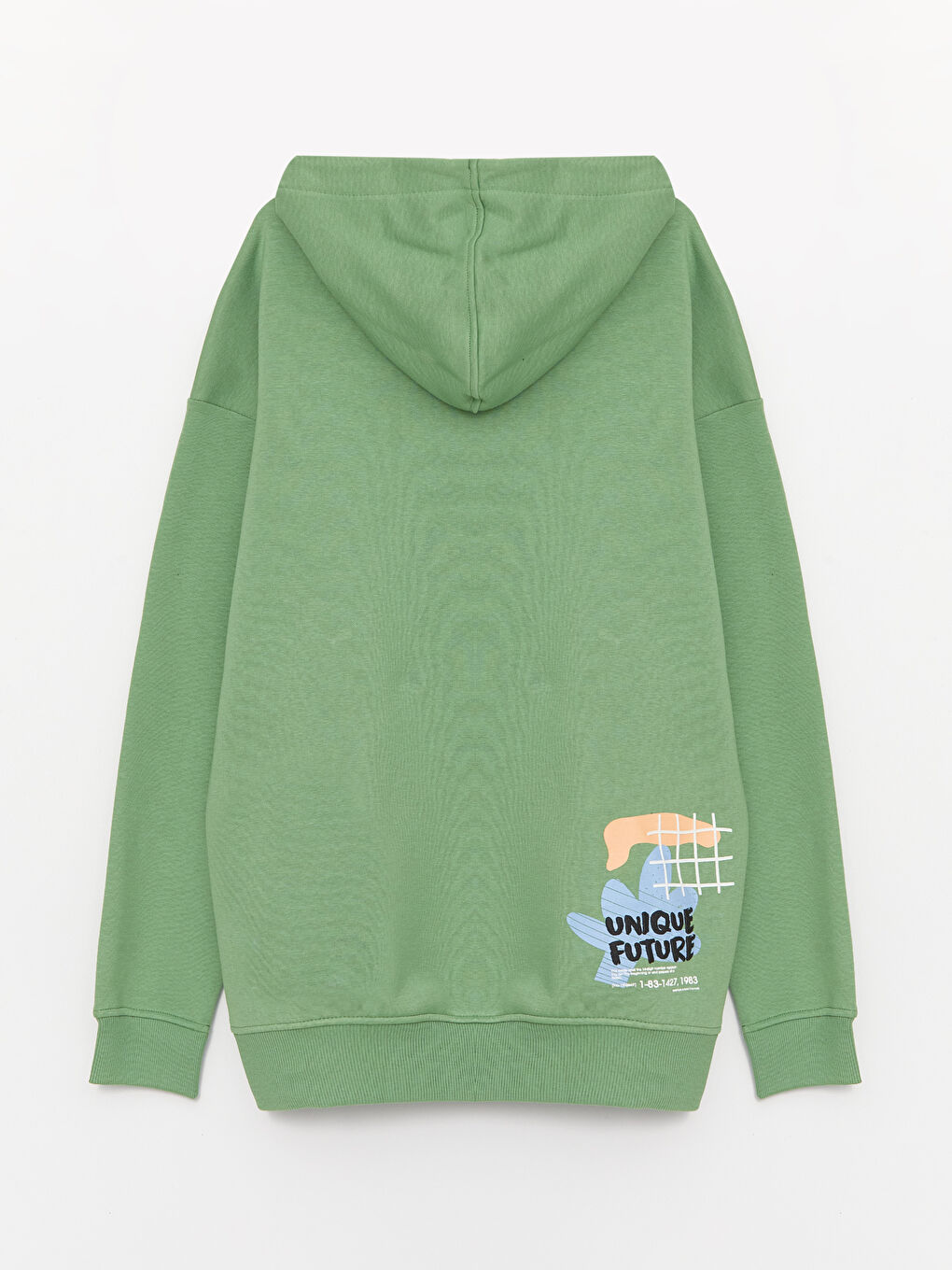 LCW Casual Yeşil Uzun Kollu Baskılı Erkek Hoodie - 6