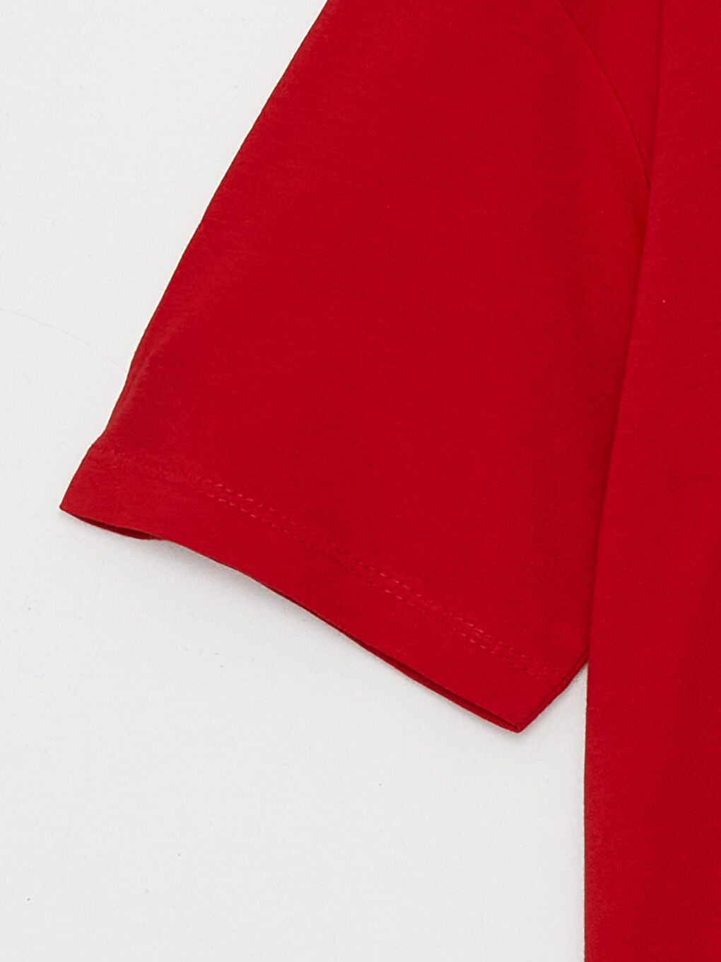 Kırmızı Bisiklet Yaka Baskılı Kısa Kollu Kız Çocuk Tişört-2