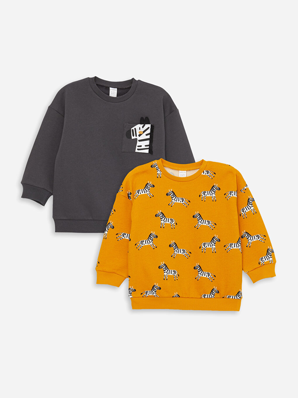 Crew Neck Long Sleeve Printed Baby Boy Sweatshirt 2-Pack