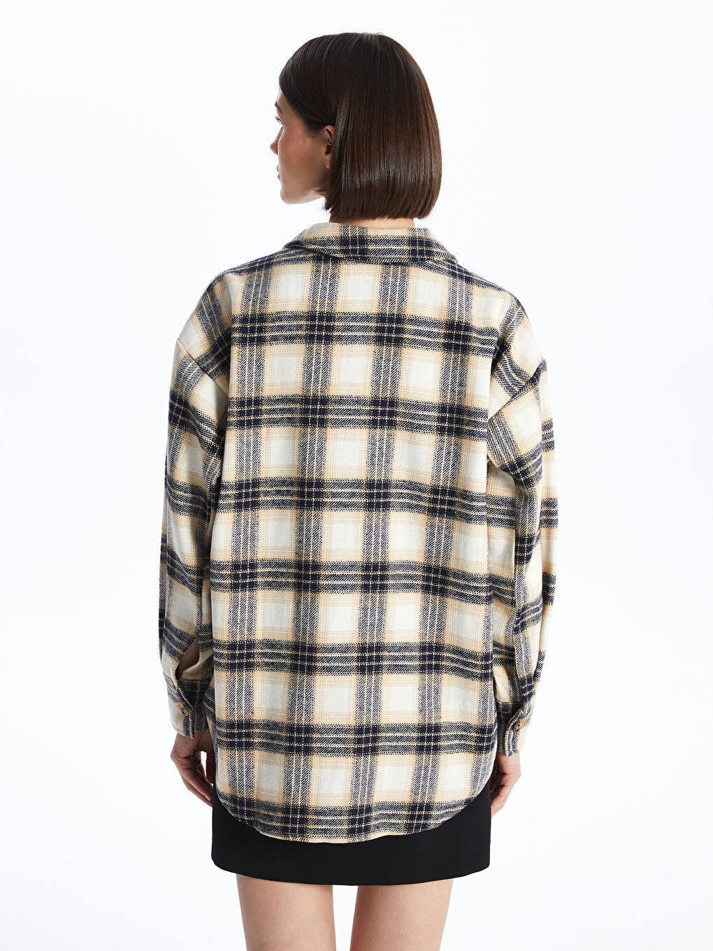 Plaid Long Sleeve Oversize Women's Lumberjack Shirt Jacket -W3DC69Z8-LN6