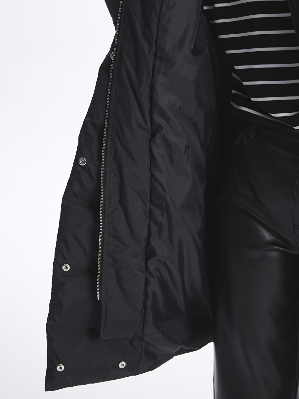 Women's Hooded Plain Puffer Coat-4