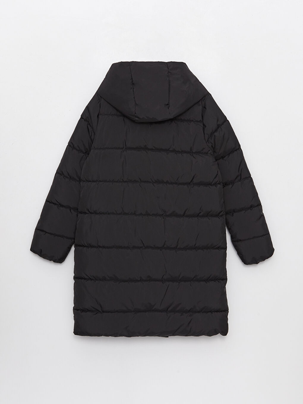 Women's Hooded Plain Puffer Coat-7