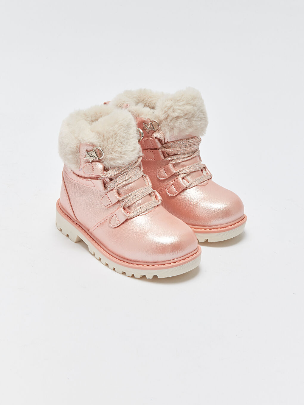 Pembe Parlak Deri Görünümlü Kız Çocuk Bot