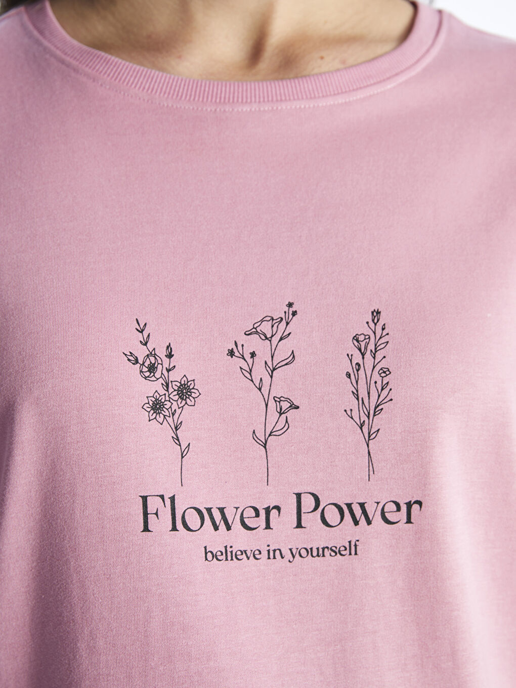 Crew Neck Printed Long Sleeve Maternity Sweatshirt Tunic-3